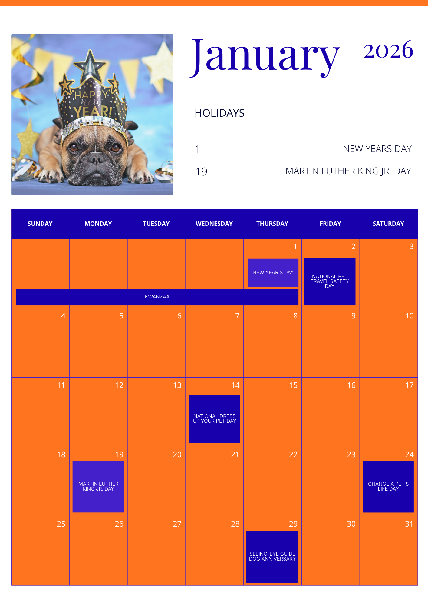 Pet Care Calendar 2026 PDF