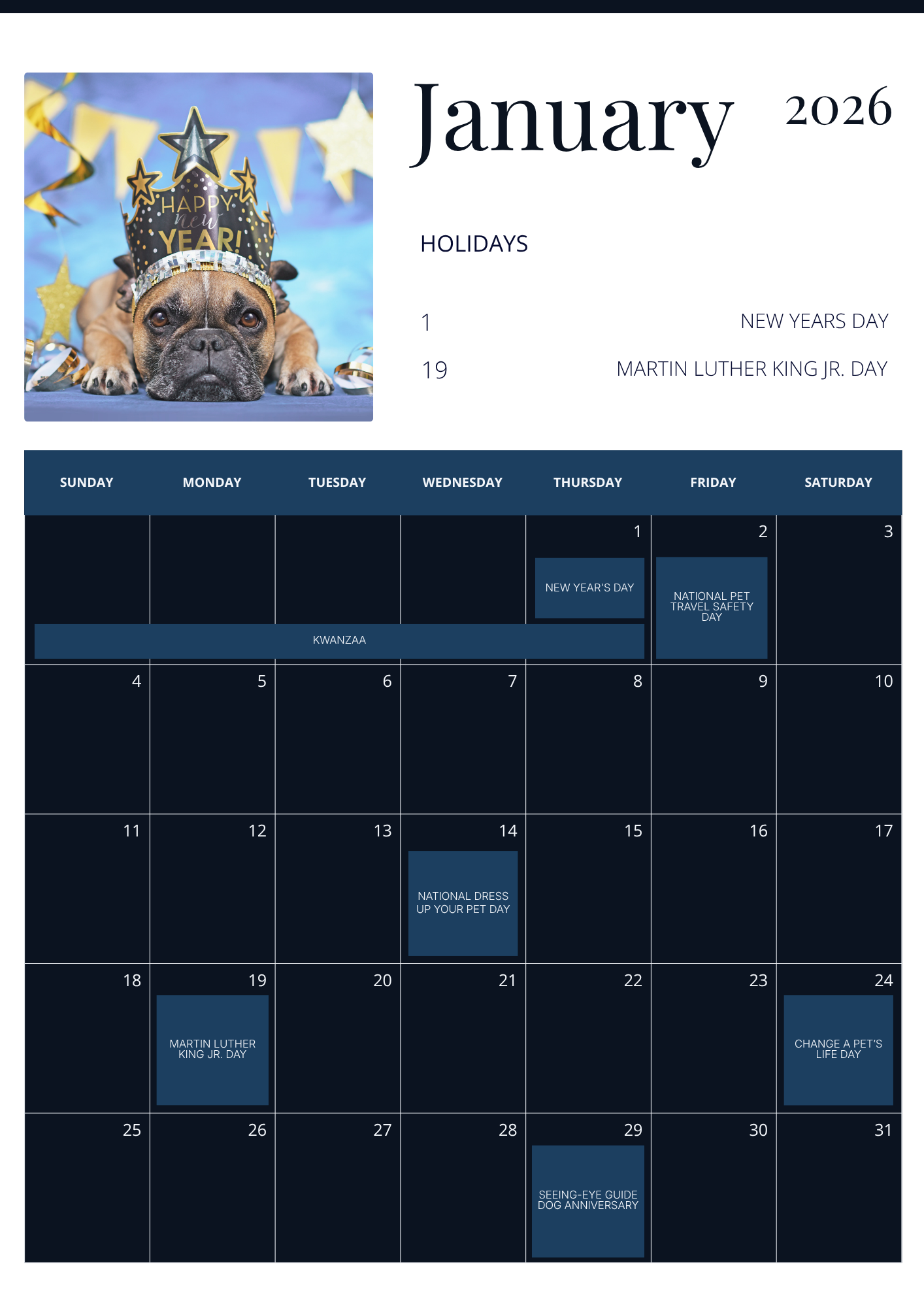 Pet Care Calendar 2026 PDF