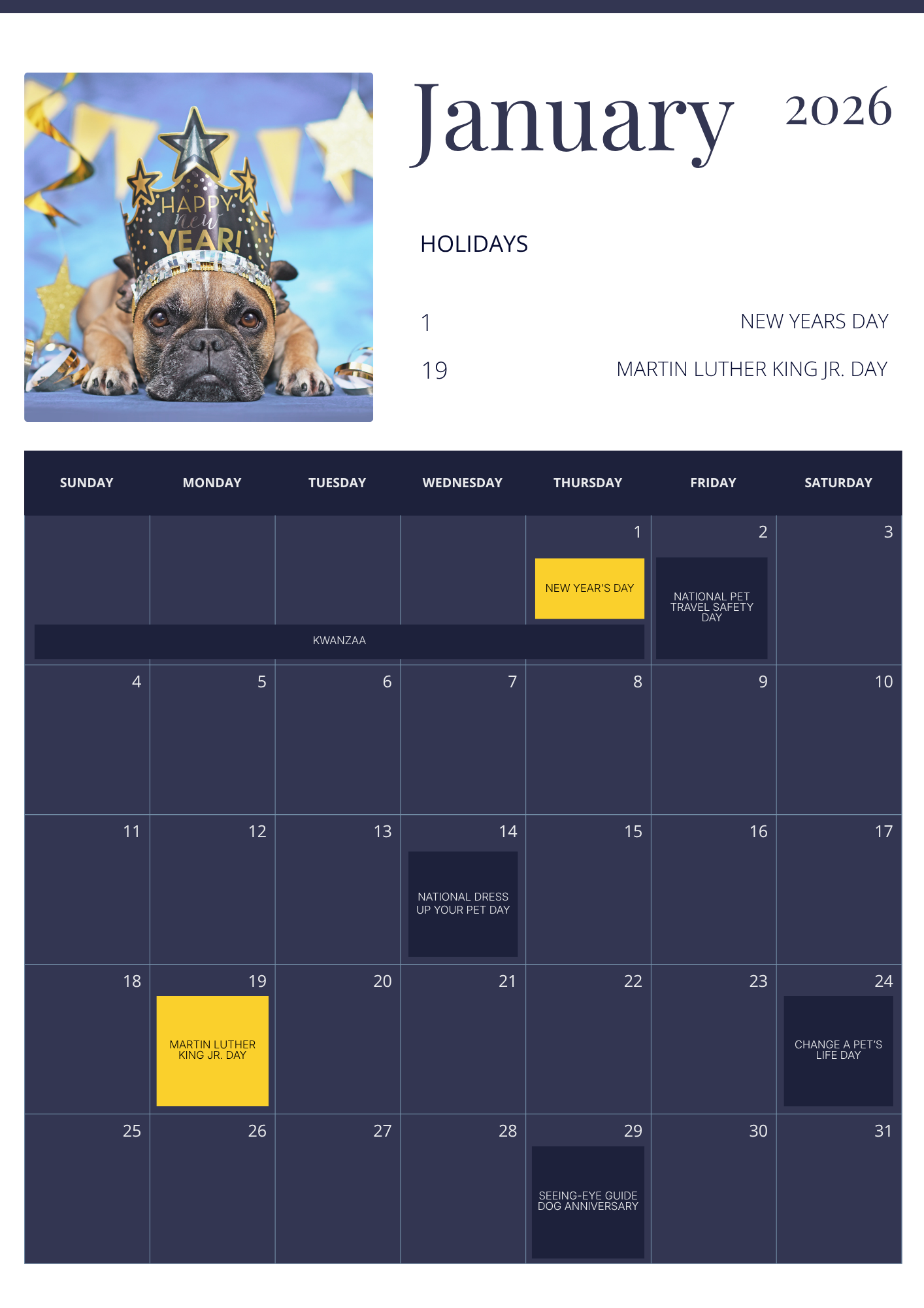 Pet Care Calendar 2026 PDF