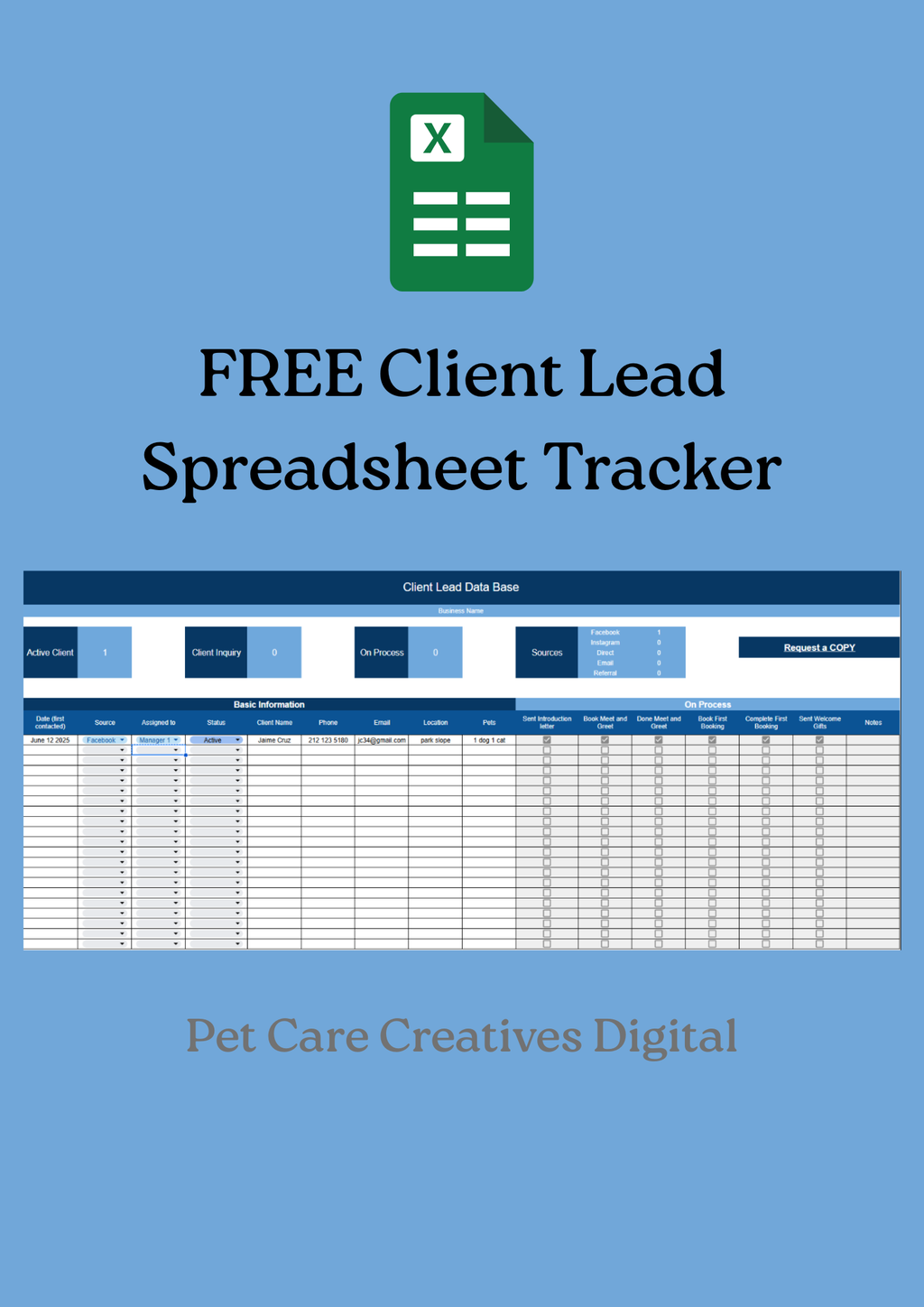 FREE Client Lead Spreadsheet Tracker