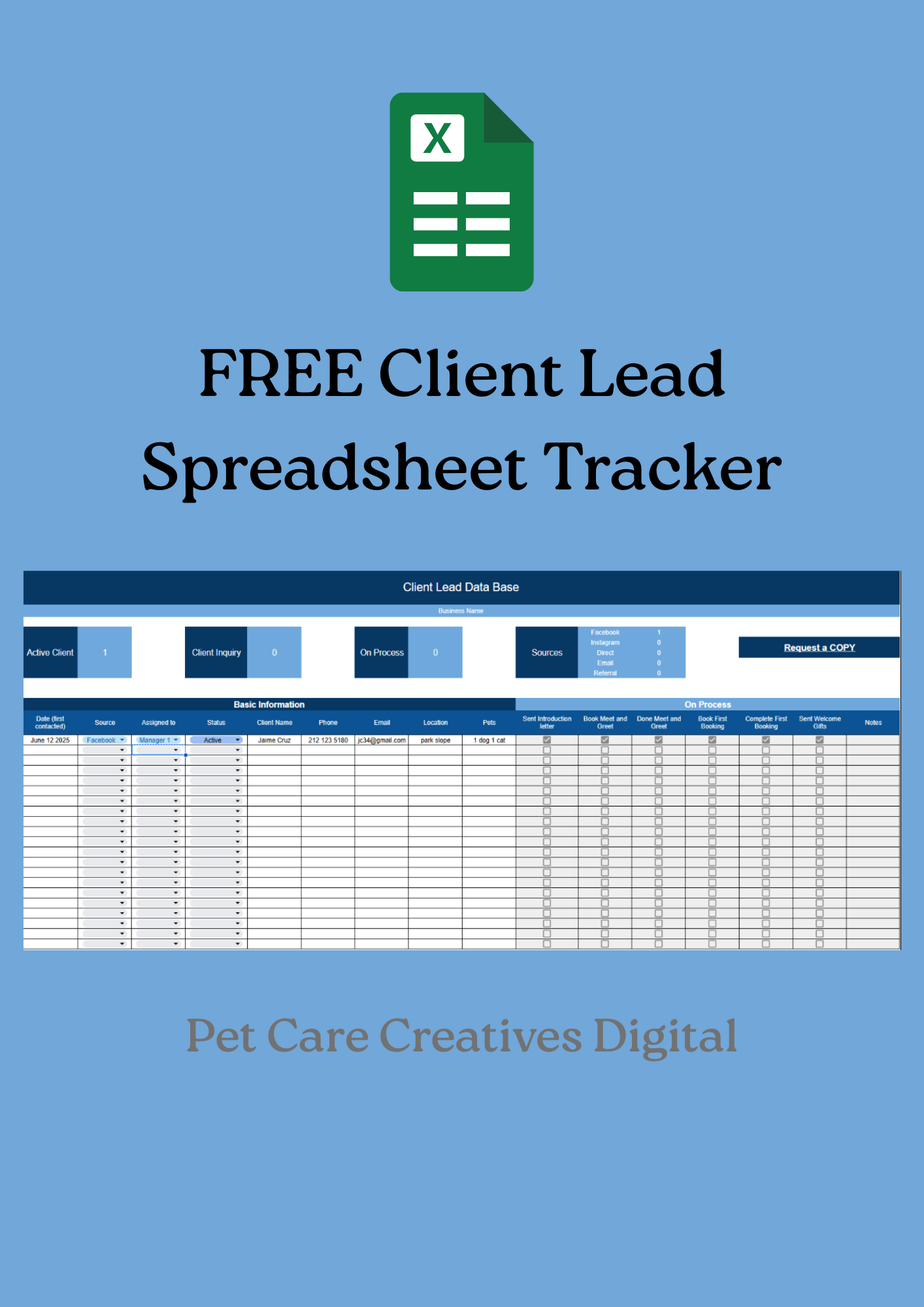 FREE Client Lead Spreadsheet Tracker